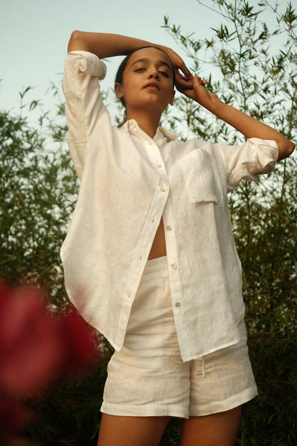 Buy Linen Safari Shirt | Shop Verified Sustainable Products on Brown Living