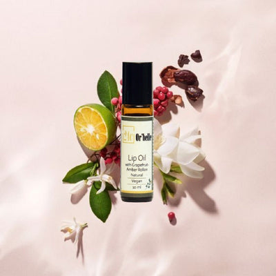 Lip Oil with Grapefruit - Amber Rollon – Lip Balms on Brown Living™. SKU: PERE20. Img 1.