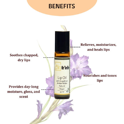 Lip Oil with Grapefruit - Amber Rollon – Lip Balms on Brown Living™. SKU: PERE20. Img 2.