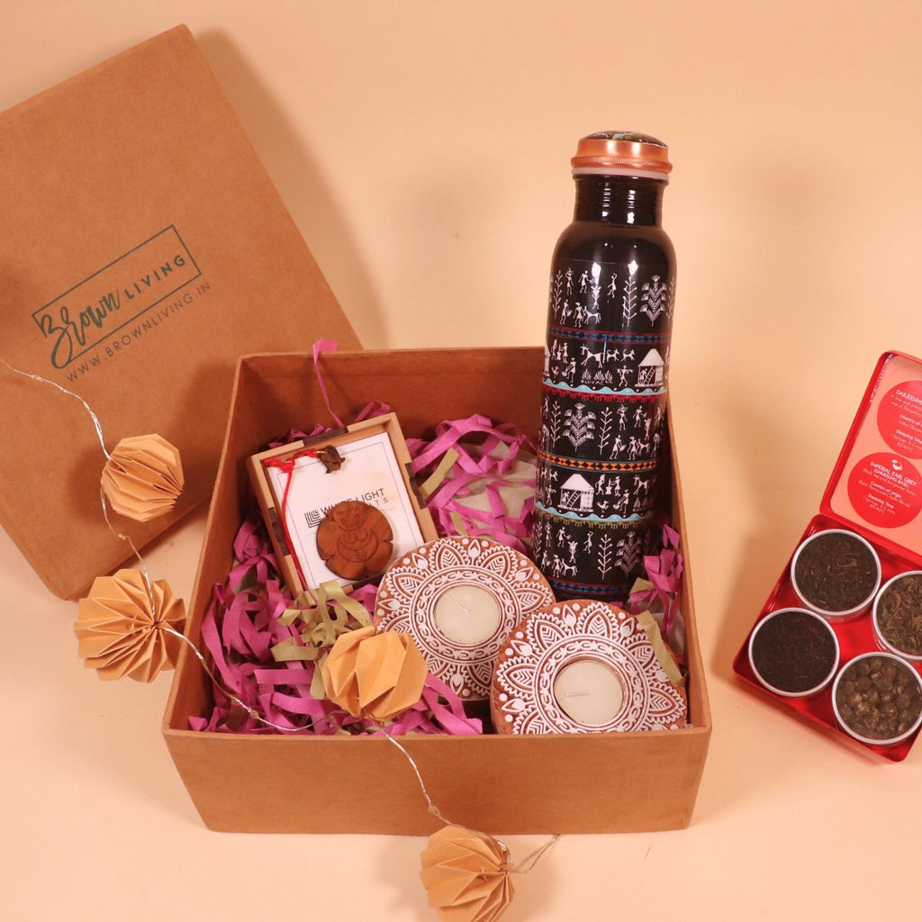 lit festive essentials gift hamper diwali verified sustainable products on brown living