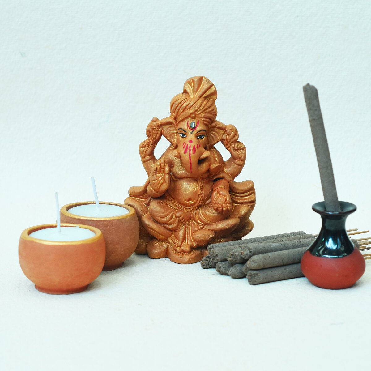 Little Ganesh Gift - Pack 2 | Combo Pack Puja Idol Kit | Verified Sustainable by Brown Living™