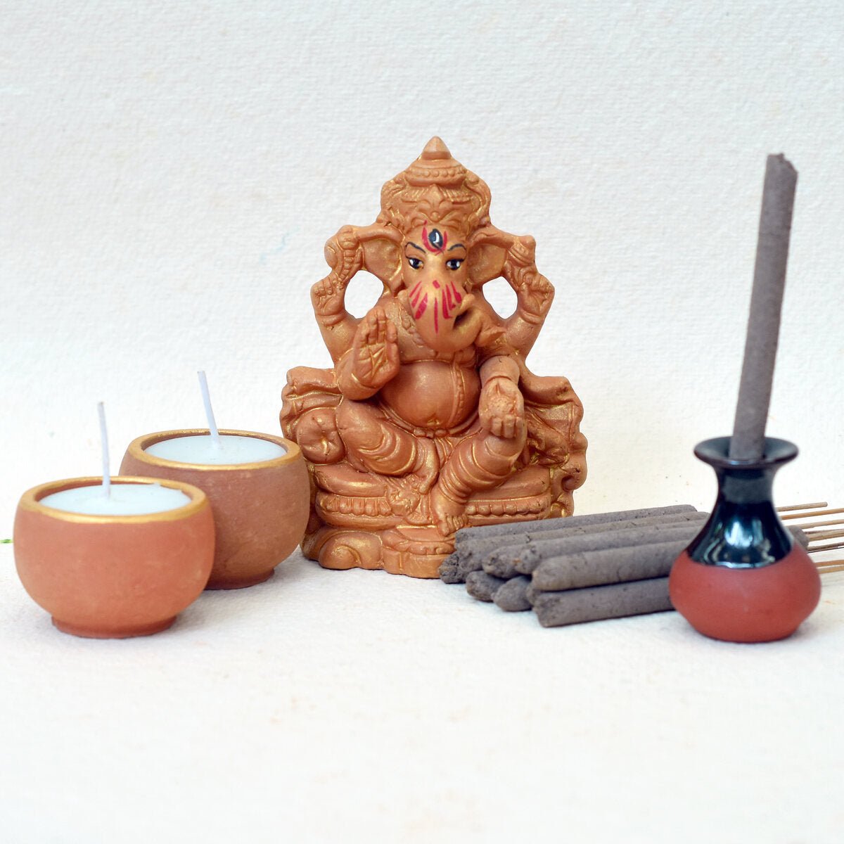 Little Ganesh Gift Pack 3 (Combo Pack Puja Idol Kit) | Verified Sustainable by Brown Living™