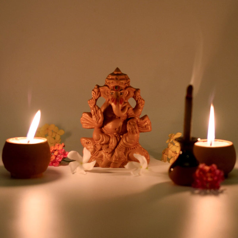 Buy Little Ganesh Gift Pack 4 (Combo Pack Puja Idol Kit) | Shop Verified Sustainable Religious Items on Brown Living™