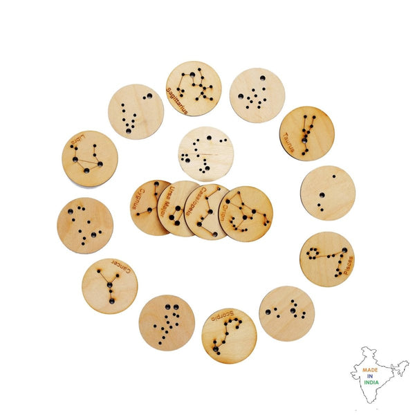 Buy Little Star Gazers' Wooden Constellation Coins (17 Pieces) | Shop Verified Sustainable Learning & Educational Toys on Brown Living™