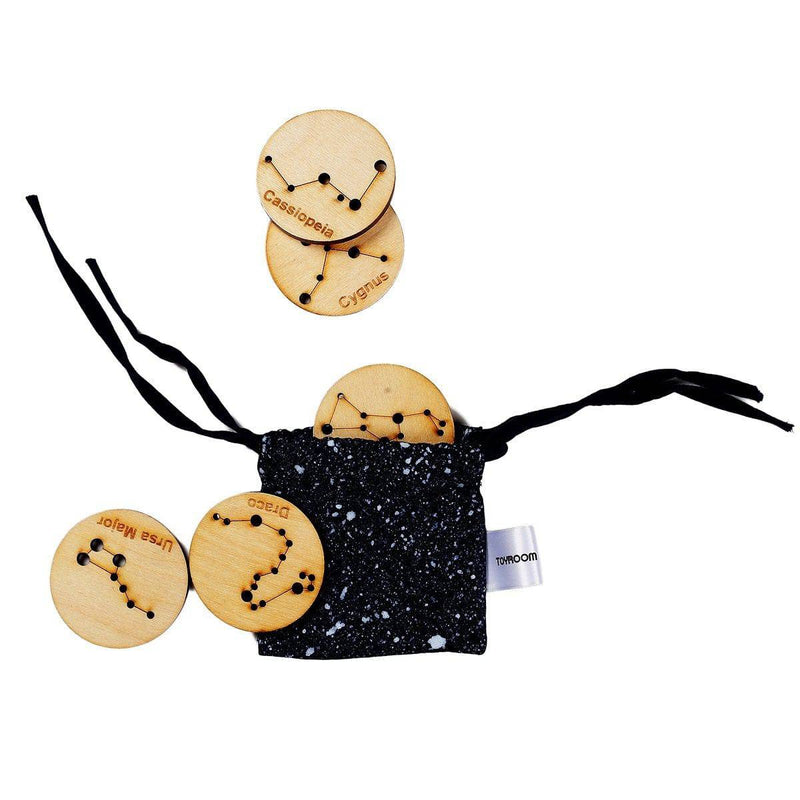Buy Little Star Gazers' Wooden Constellation Coins | 5 Pieces In A Cotton Bag | Shop Verified Sustainable Products on Brown Living