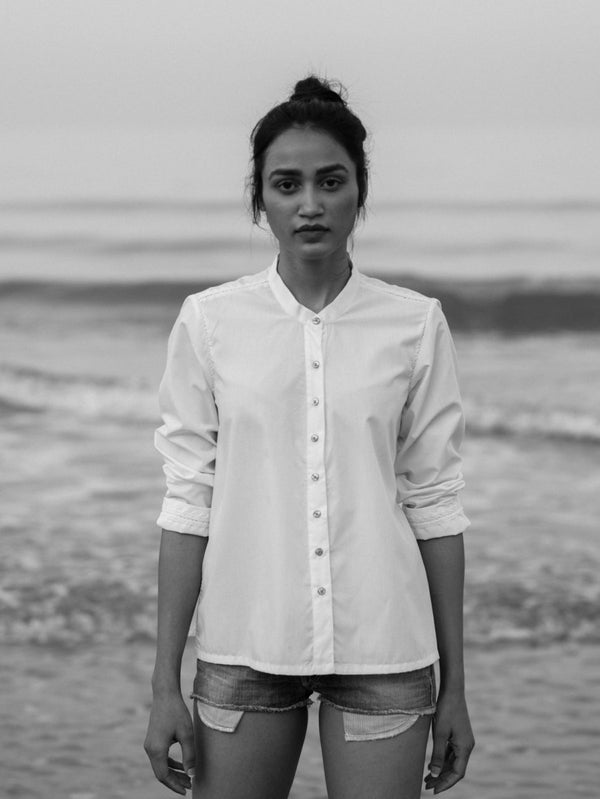 Buy Louisa Formal White Poplin Shirt | Shop Verified Sustainable Products on Brown Living