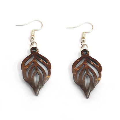 Lucky Leaf - Coconut Shell Earrings | Verified Sustainable by Brown Living™