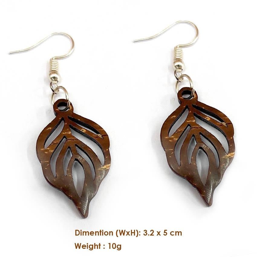 Lucky Leaf - Coconut Shell Earrings | Verified Sustainable by Brown Living™