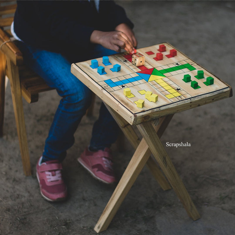Buy Ludo Game Coffee Table | Multipurpose | Natural reclaimed wood | Scrapshala | Shop Verified Sustainable Sports & Games on Brown Living™