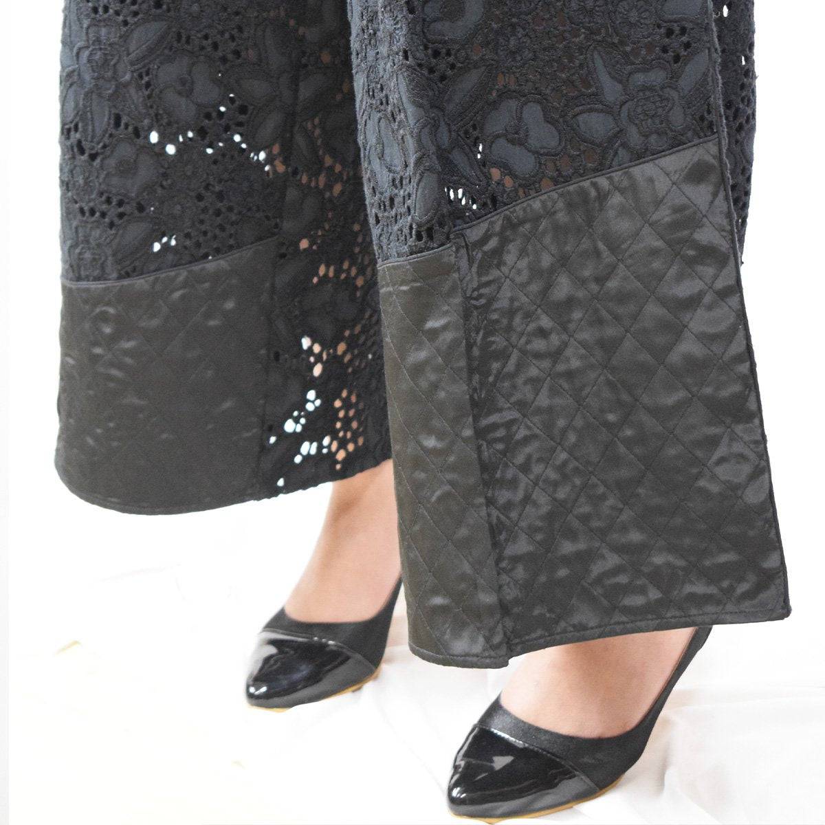 Luxury From Waste Eyelet And Satin Pant – Womens Pants by Sonica Sarna available on Brown Living™. XS . SKU: 274 - 14279 - SSD - 164. Img 3.