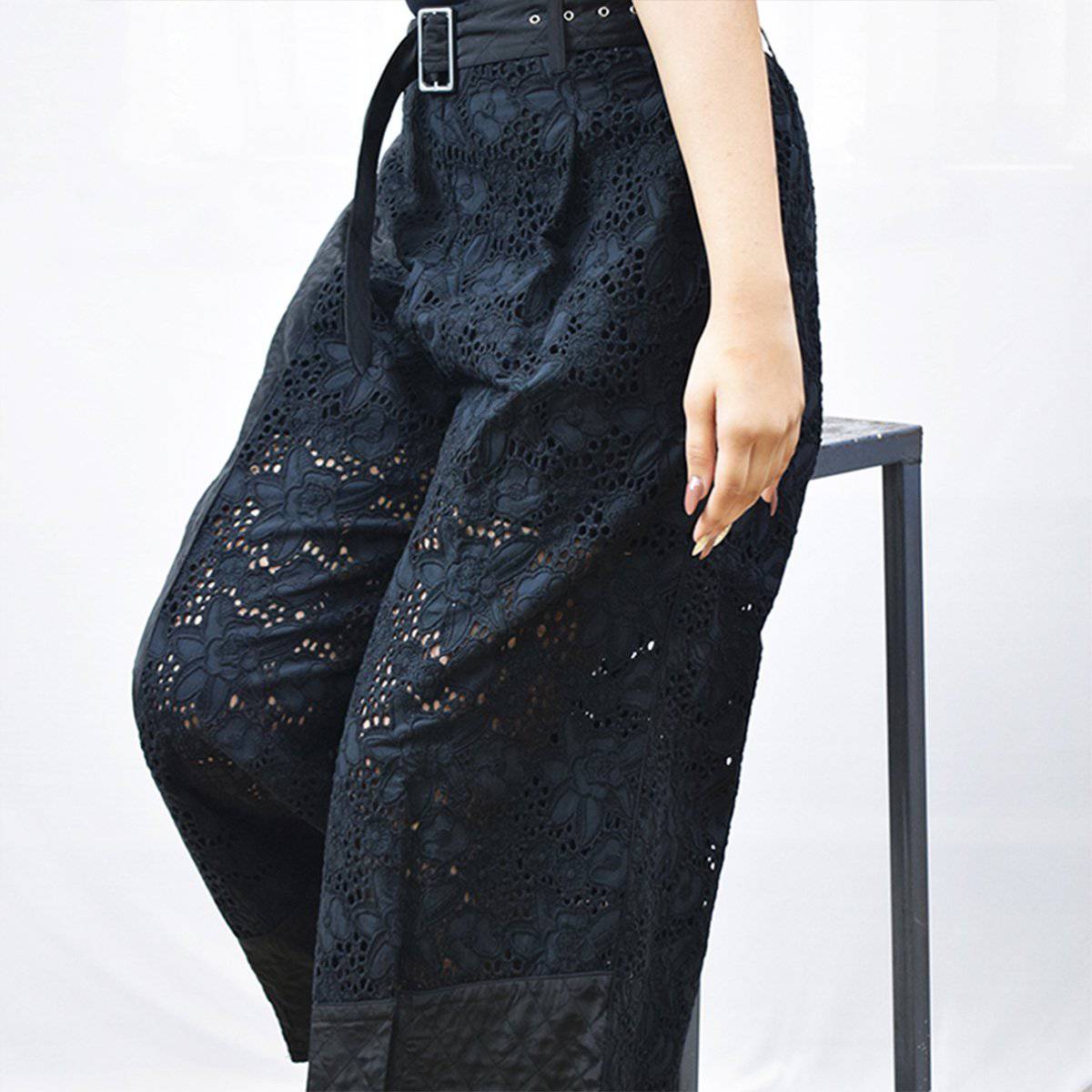 Luxury From Waste Eyelet And Satin Pant – Womens Pants by Sonica Sarna available on Brown Living™. XS . SKU: 274 - 14279 - SSD - 164. Img 4.