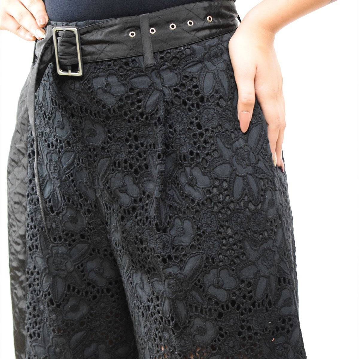 Luxury From Waste Eyelet And Satin Pant – Womens Pants by Sonica Sarna available on Brown Living™. XS . SKU: 274 - 14279 - SSD - 164. Img 1.