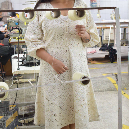 Luxury From Waste Eyelet Dress – Womens Dress by Sonica Sarna available on Brown Living™. XS . SKU: 274 - 14264 - SSD - 162. Img 3.