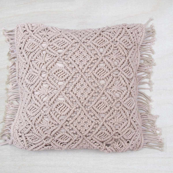 Buy Macrame Cushions 1| Cream/Off white | Shop Verified Sustainable Covers & Inserts on Brown Living™