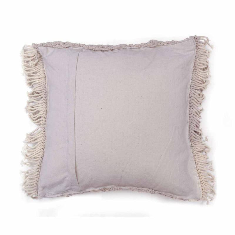 Buy Macrame Cushions 1| Cream/Off white | Shop Verified Sustainable Products on Brown Living