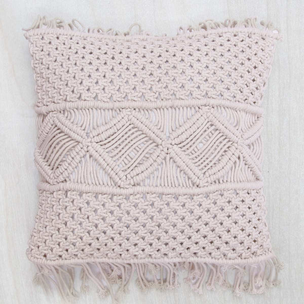 Buy Macrame Cushions 2 | Cream/Off white | Shop Verified Sustainable Covers & Inserts on Brown Living™
