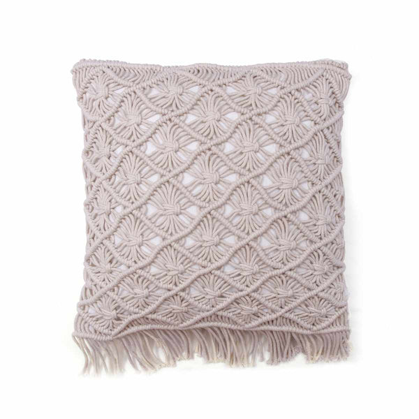 Buy Macrame Cushions 3 | Cream/Off white | Shop Verified Sustainable Covers & Inserts on Brown Living™
