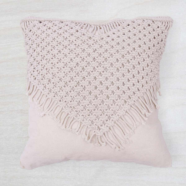 Buy Macrame Cushions 4 | Cream/Off white | Shop Verified Sustainable Covers & Inserts on Brown Living™