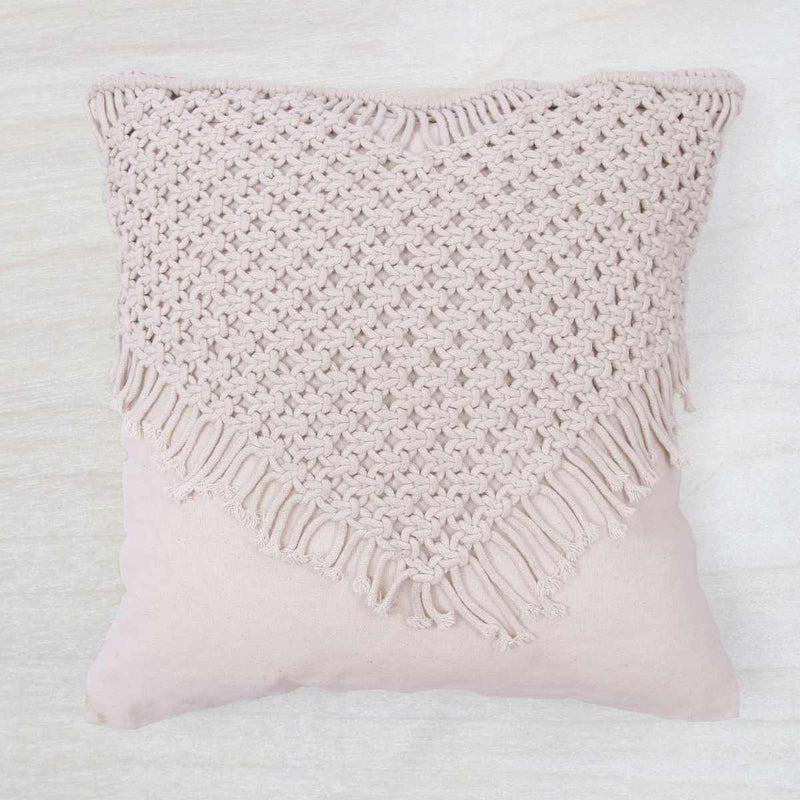 Buy Macrame Cushions 4 | Cream/Off white | Shop Verified Sustainable Covers & Inserts on Brown Living™