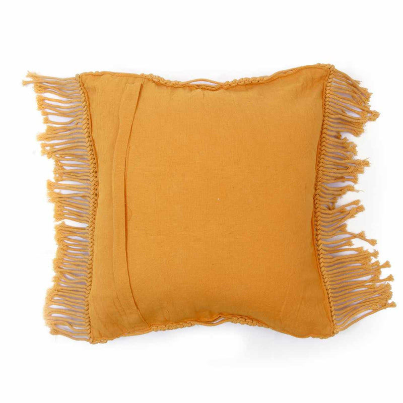 Buy Macrame Cushions | Yellow | Shop Verified Sustainable Products on Brown Living