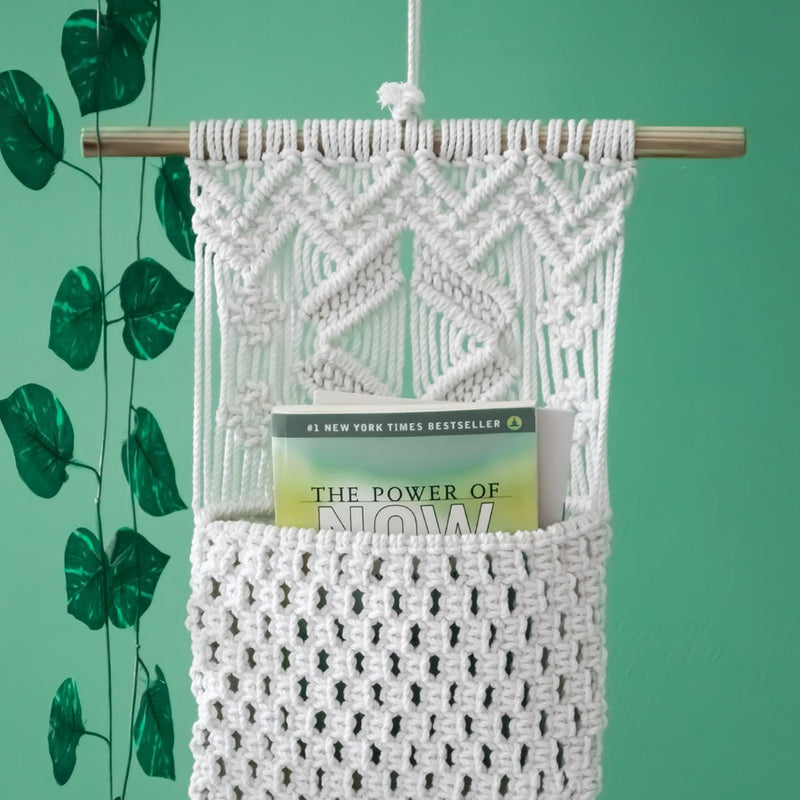 Macrame Magazine Holder - Large | Verified Sustainable by Brown Living™