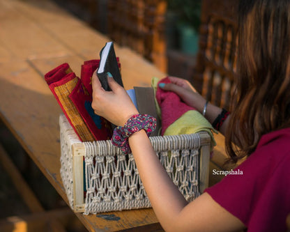 Macrame Wooden Basket | 12 X 8 X 6 inch | Verified Sustainable by Brown Living™