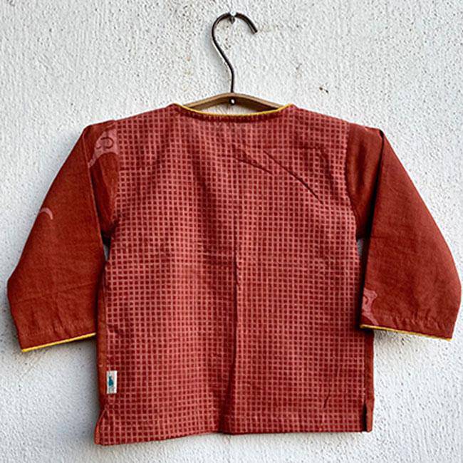 Buy Madder Kurta with White Pants | Shop Verified Sustainable Kids Daywear Sets on Brown Living™