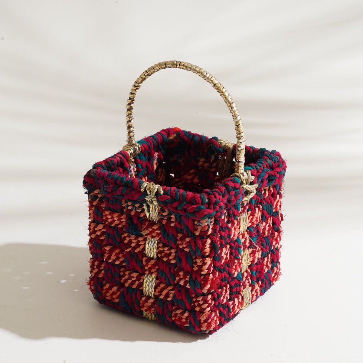 Magenta Upcycled Textile Basket | Verified Sustainable by Brown Living™