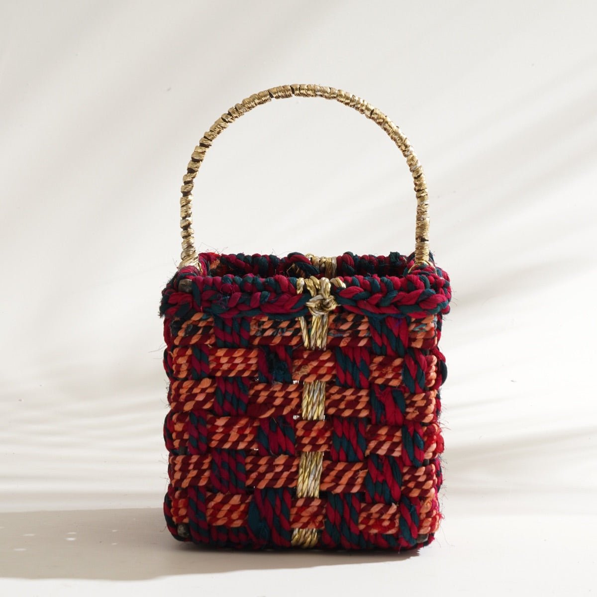 Magenta Upcycled Textile Basket | Verified Sustainable by Brown Living™