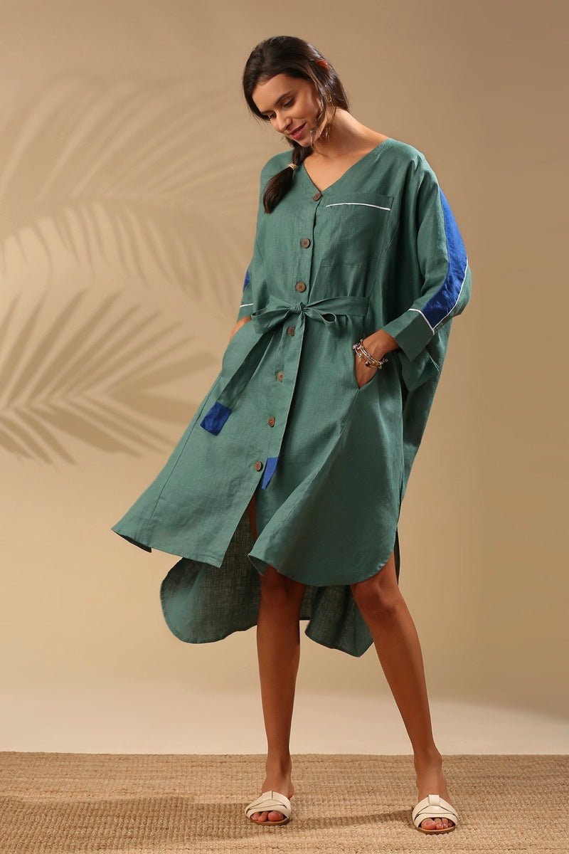 Buy Mahogany Kimono Dress - Deep Green | Shop Verified Sustainable Womens Dress on Brown Living™