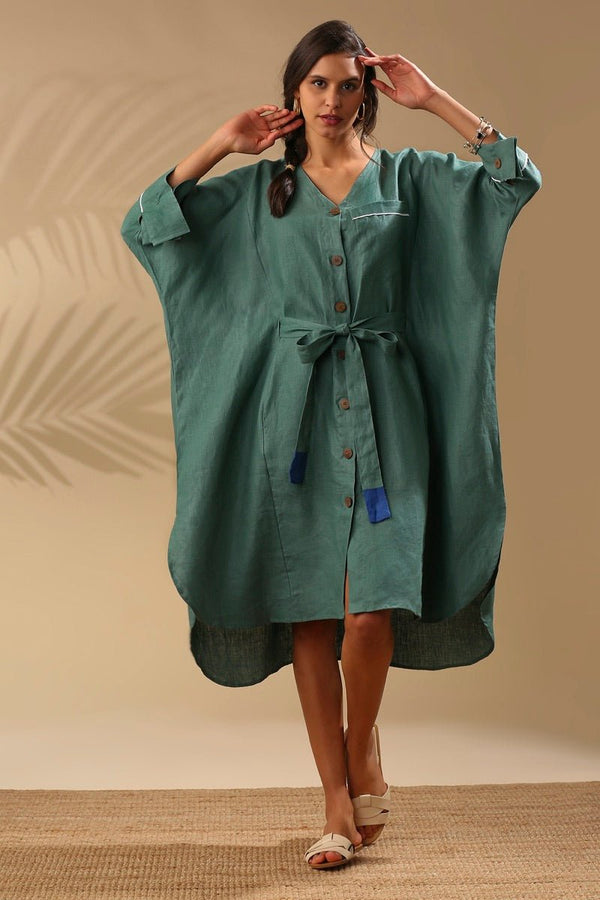 Buy Mahogany Kimono Dress - Deep Green | Shop Verified Sustainable Womens Dress on Brown Living™