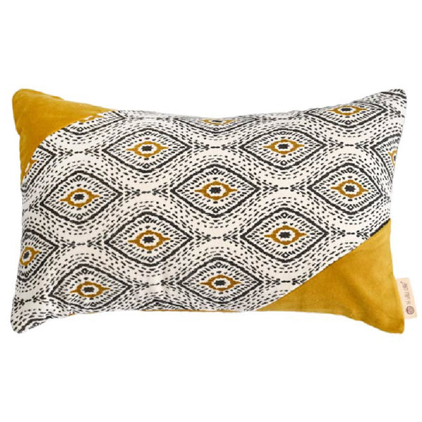 Buy Makhamalee Ocre Lumbar Cushion Cover | Shop Verified Sustainable Covers & Inserts on Brown Living™