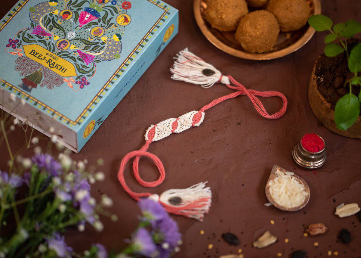 Malti - Eco - friendly Plantable Rakhi embedded with seeds – Rakhi on Brown Living™. SKU: 172 - 08476 - 21FO - 307. Img 3.