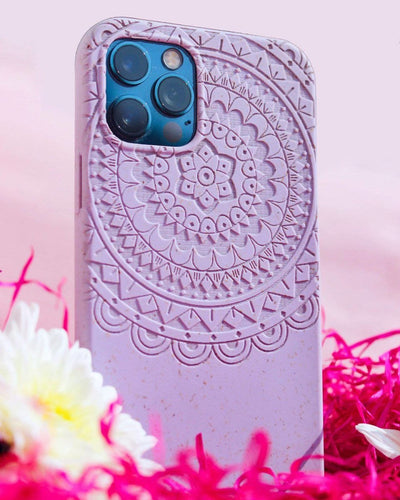 Mandala Edition - Biodegradable Eco - Friendly Wheat Straw Phone Case / Mobile Cover – Tech Accessories on Brown Living™. SKU: 177 - 13814 - MNDL - 13 - 001. Img 1.