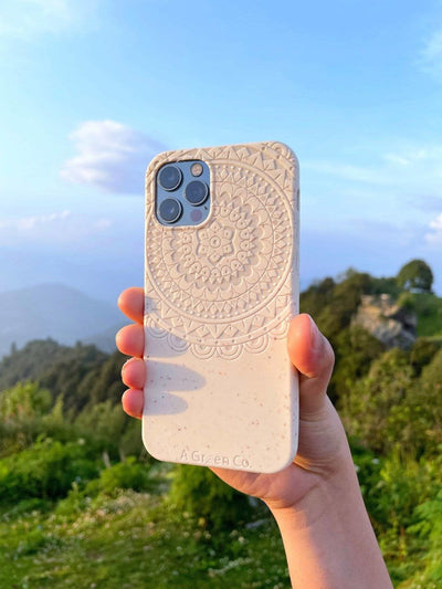 Mandala Edition - Biodegradable Eco - Friendly Wheat Straw Phone Case / Mobile Cover – Tech Accessories on Brown Living™. SKU: 177 - 13814 - MNDL - 13 - 001. Img 2.