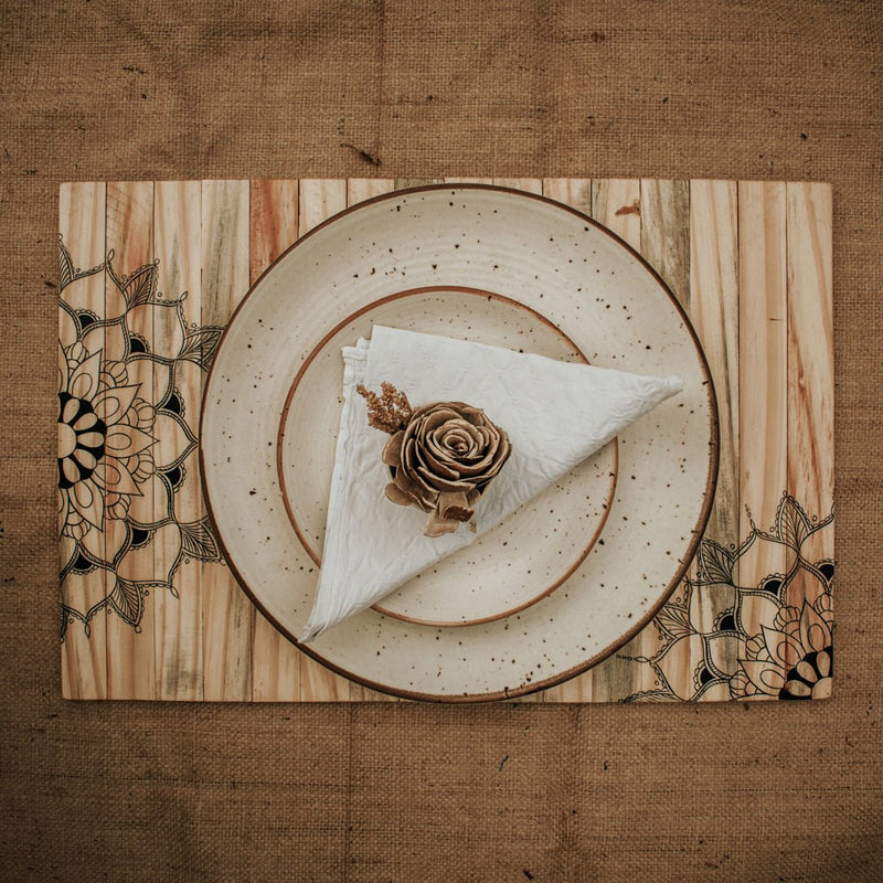Buy Mandala Wooden Place Mat | Natural Pine | Foldable | Stain-Proof | Multipurpose | Shop Verified Sustainable Table Essentials on Brown Living™