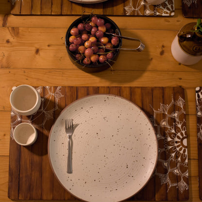 Mandala Wooden Place Mat | Walnut | Foldable | Stain - Proof | Multipurpose | Verified Sustainable by Brown Living™