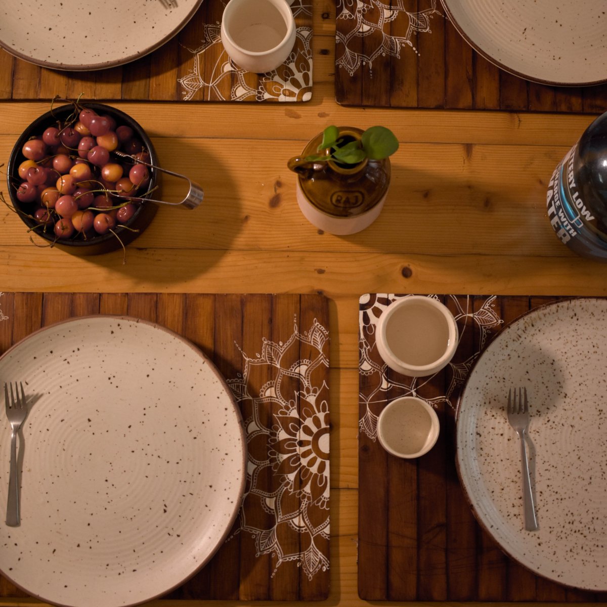 Mandala Wooden Place Mat | Walnut | Foldable | Stain - Proof | Multipurpose | Verified Sustainable by Brown Living™