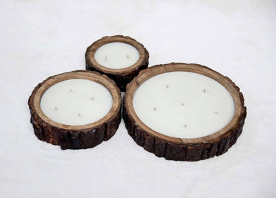 Mango wood Candles in 3 Concentric sizes – Candles & Fragrances on Brown Living™. SKU: SN 1151. Img 2.
