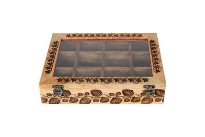 Mango Wood Table Top Masala Dabba Containers Jars (Light Black) – Kitchen Organizers on Brown Living™. SKU: 1185. Img 4.
