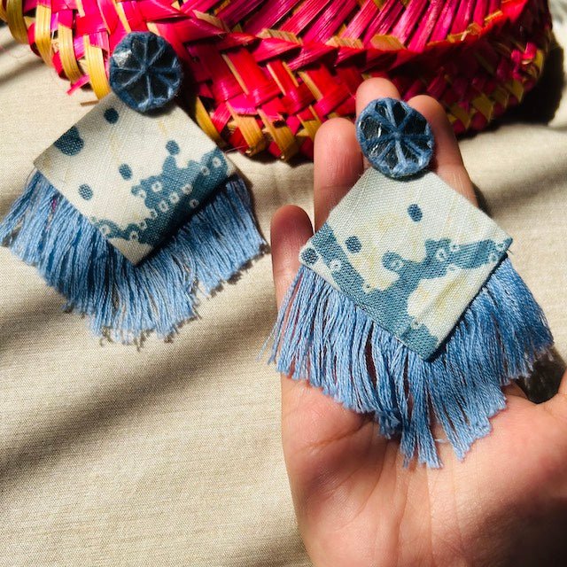 Buy Manohar- Upcycled Fabric Earrings | Handcrafted by Artisans | Shop Verified Sustainable Womens earrings on Brown Living™