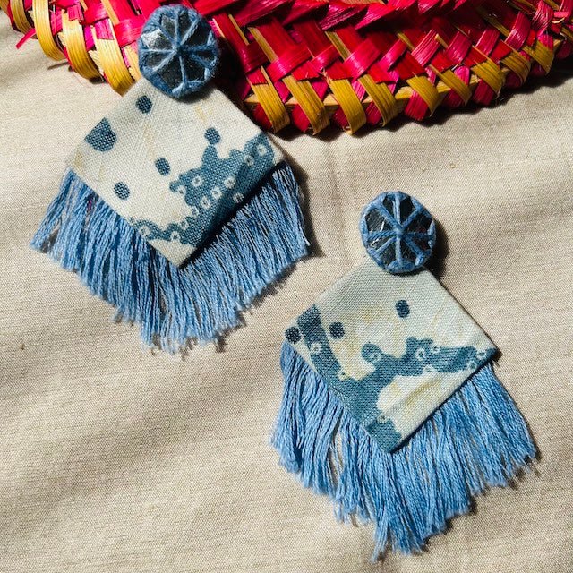 Manohar - Upcycled Fabric Earrings | Handcrafted by Artisans | Verified Sustainable by Brown Living™