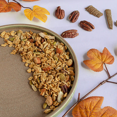 Maple - Cinnamon - Pecan Granola | Gluten Free Healthy and Snacking Granola – Cereal & Meusli on Brown Living™. SKU: TME - 02 - 250. Img 4.