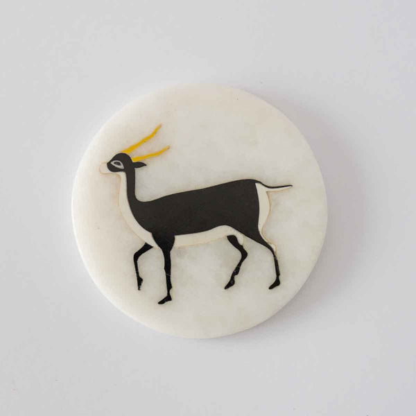 Buy Marble coaster with Deer Design | Shop Verified Sustainable Products on Brown Living