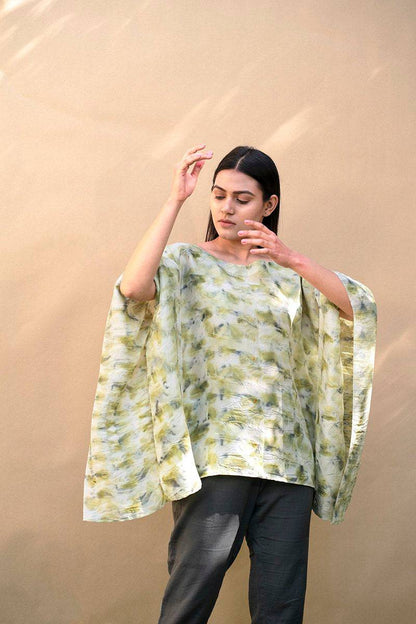 Marichi Eco Printed Silk Kaftan | Verified Sustainable by Brown Living™