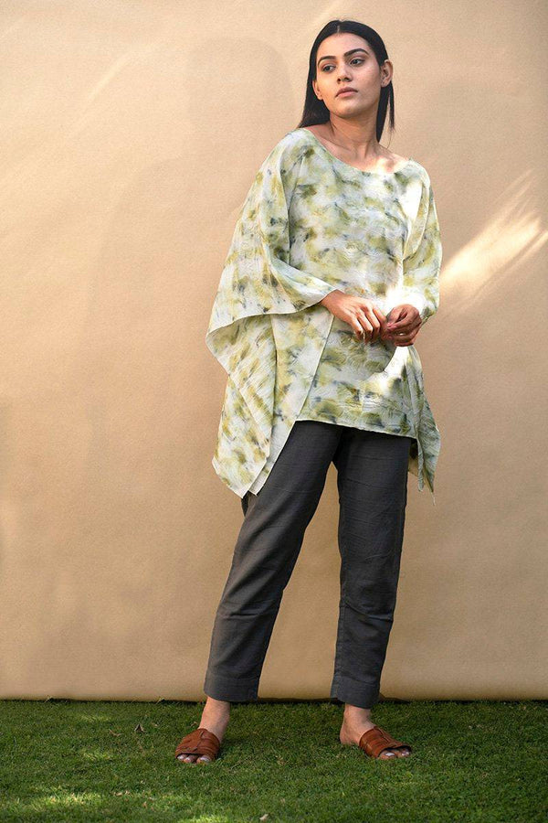 Buy Marichi Eco Printed Silk Kaftan | Shop Verified Sustainable Womens Top on Brown Living™