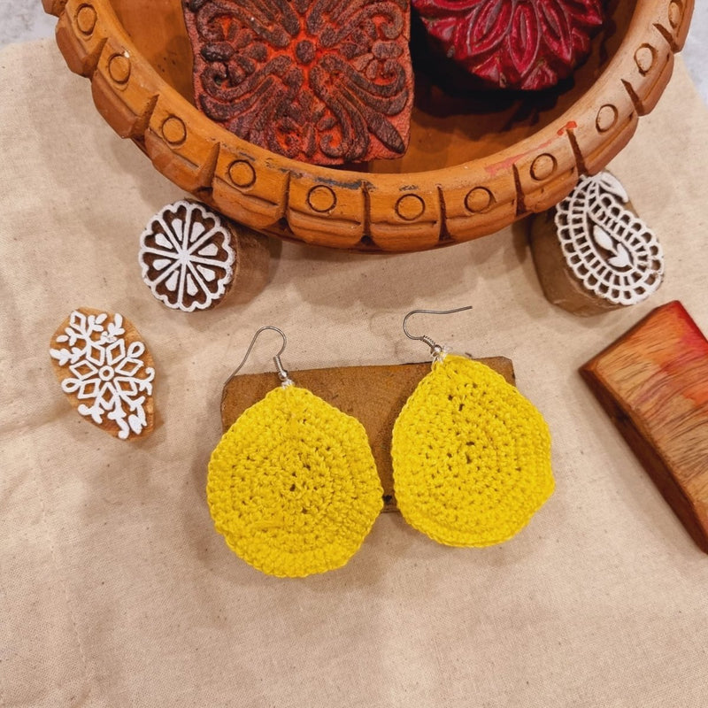 Buy Marigold - Upcycled Fabric Earrings | Handcrafted by Artisans | Shop Verified Sustainable Products on Brown Living