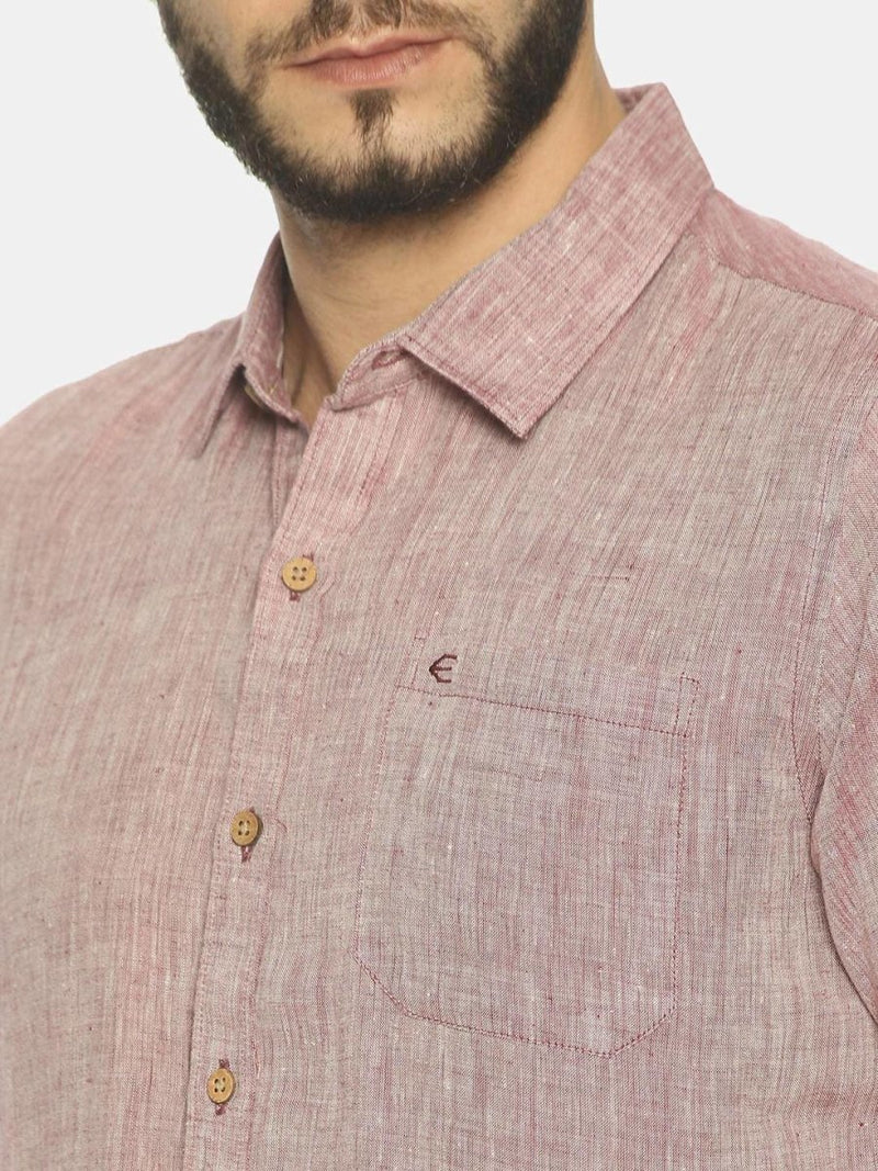 Buy Maroon Colour Slim Fit Hemp Casual Shirt | Shop Verified Sustainable Products on Brown Living