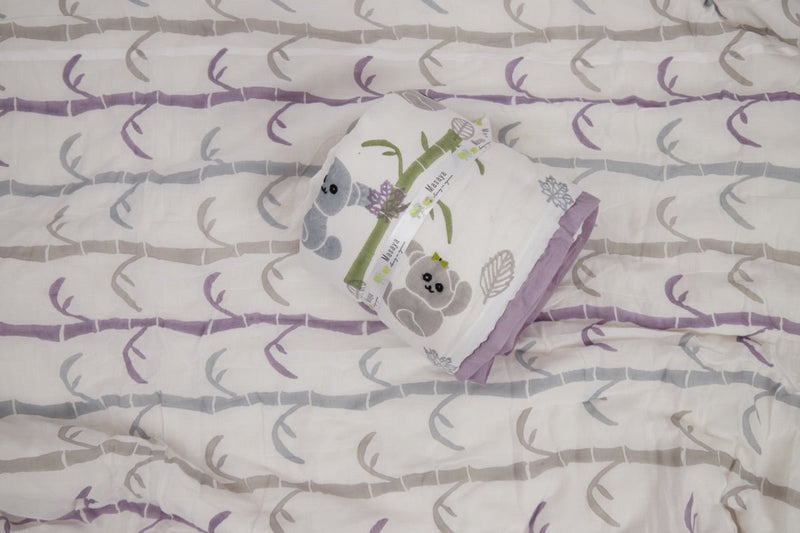 Buy Single Quilt- K for Koala- Purple | Shop Verified Sustainable Products on Brown Living