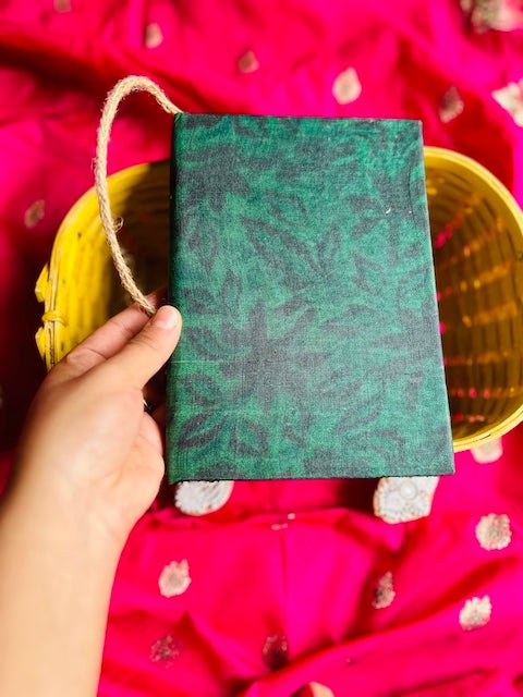 Buy Matcha Green- Upcycled Fabric Handloom Journal-Hard-Bound | Shop Verified Sustainable Notebooks & Notepads on Brown Living™